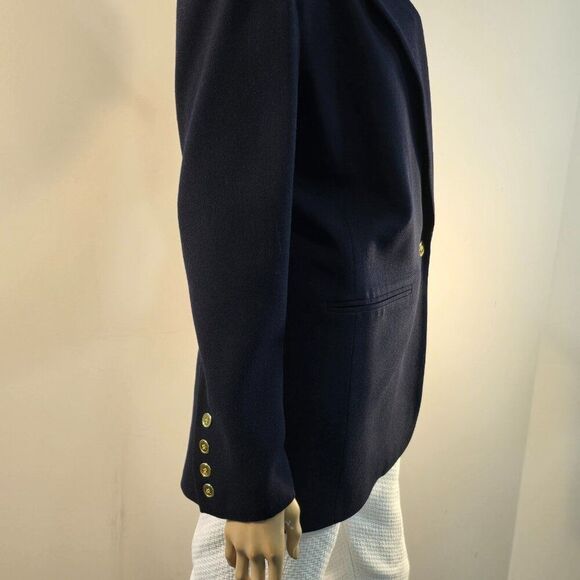 Appleseeds Single Button Blazer Womens Career Jacket Sz 10 Navy Blue Vintage 90s - Picture 9 of 12